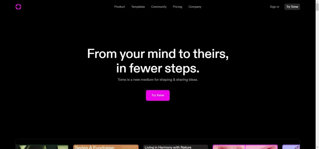 tome ai free text to ppt ai